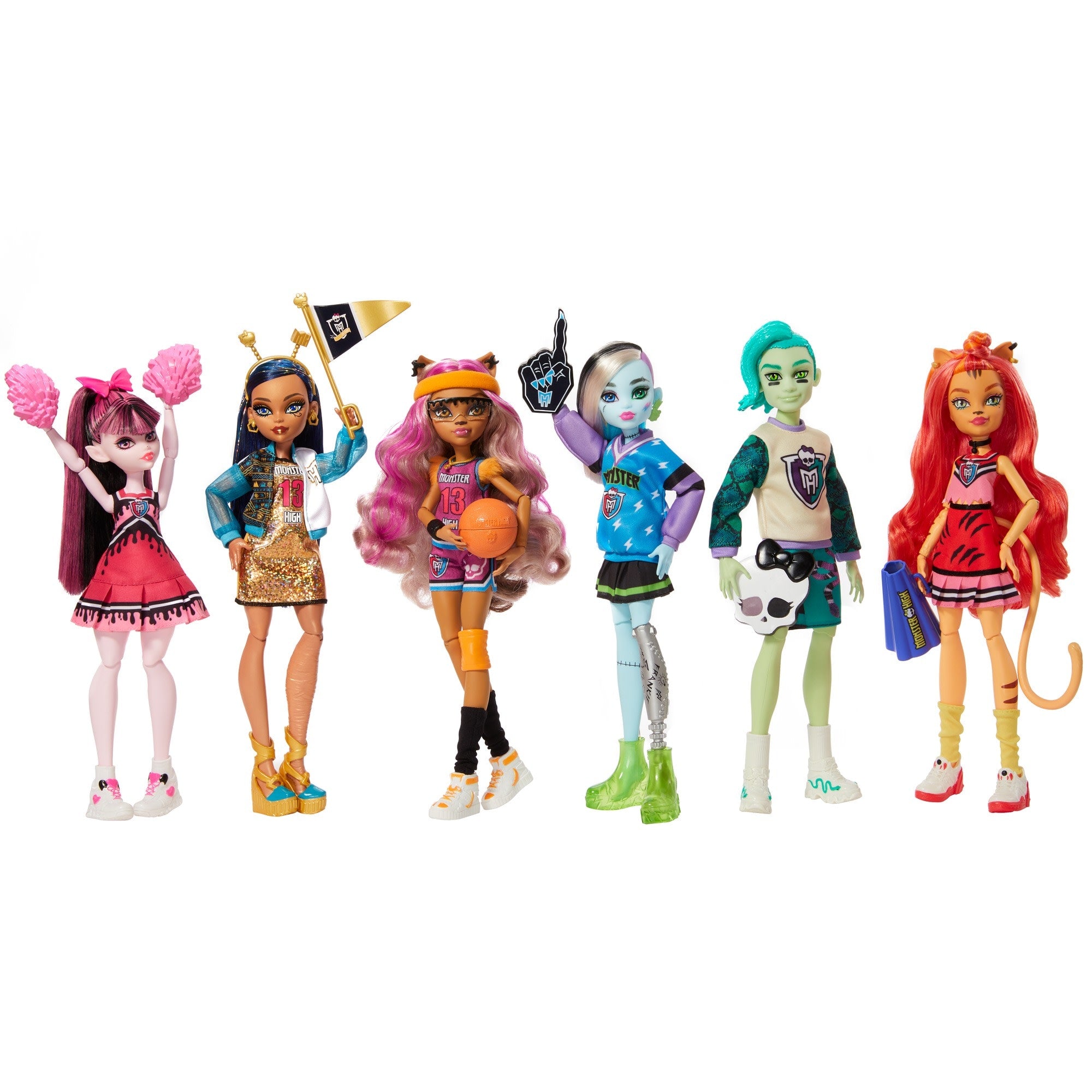 Monster High Doll 6-Pack, Ghoul Spirit Sporty Collection – Monster